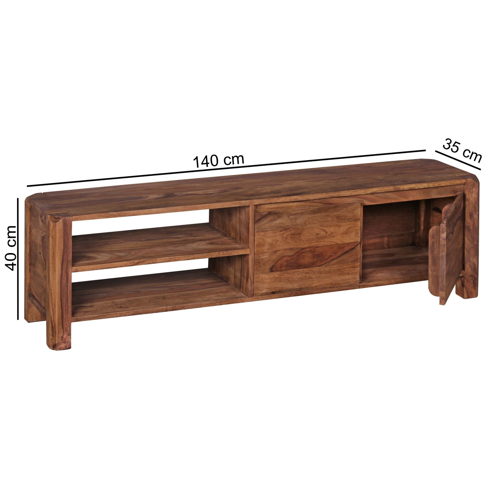 Nancy's Messegaes TV Kast - Massief houten TV Meubel - Sheesham Hout - 140 x 35 x 40 cm