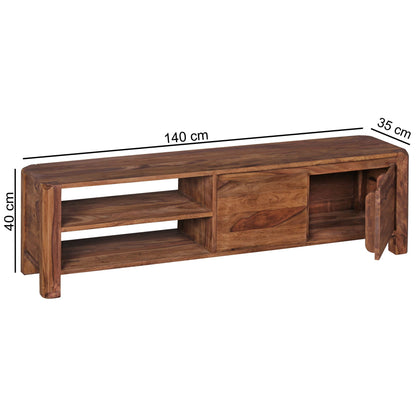 Nancy's Messegaes TV Kast - Massief houten TV Meubel - Sheesham Hout - 140 x 35 x 40 cm