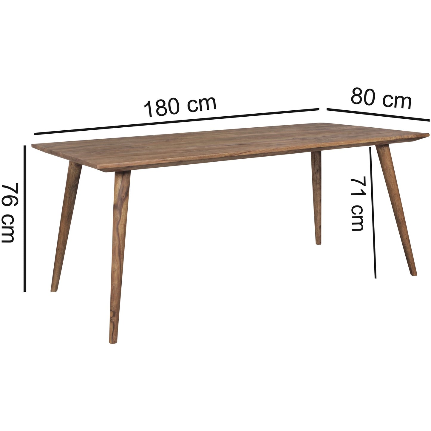 Nancy's Angeja Eettafel - Eetkamertafel - Keukentafel - Sheeshamhout - ± 180 x 80 x 75 cm