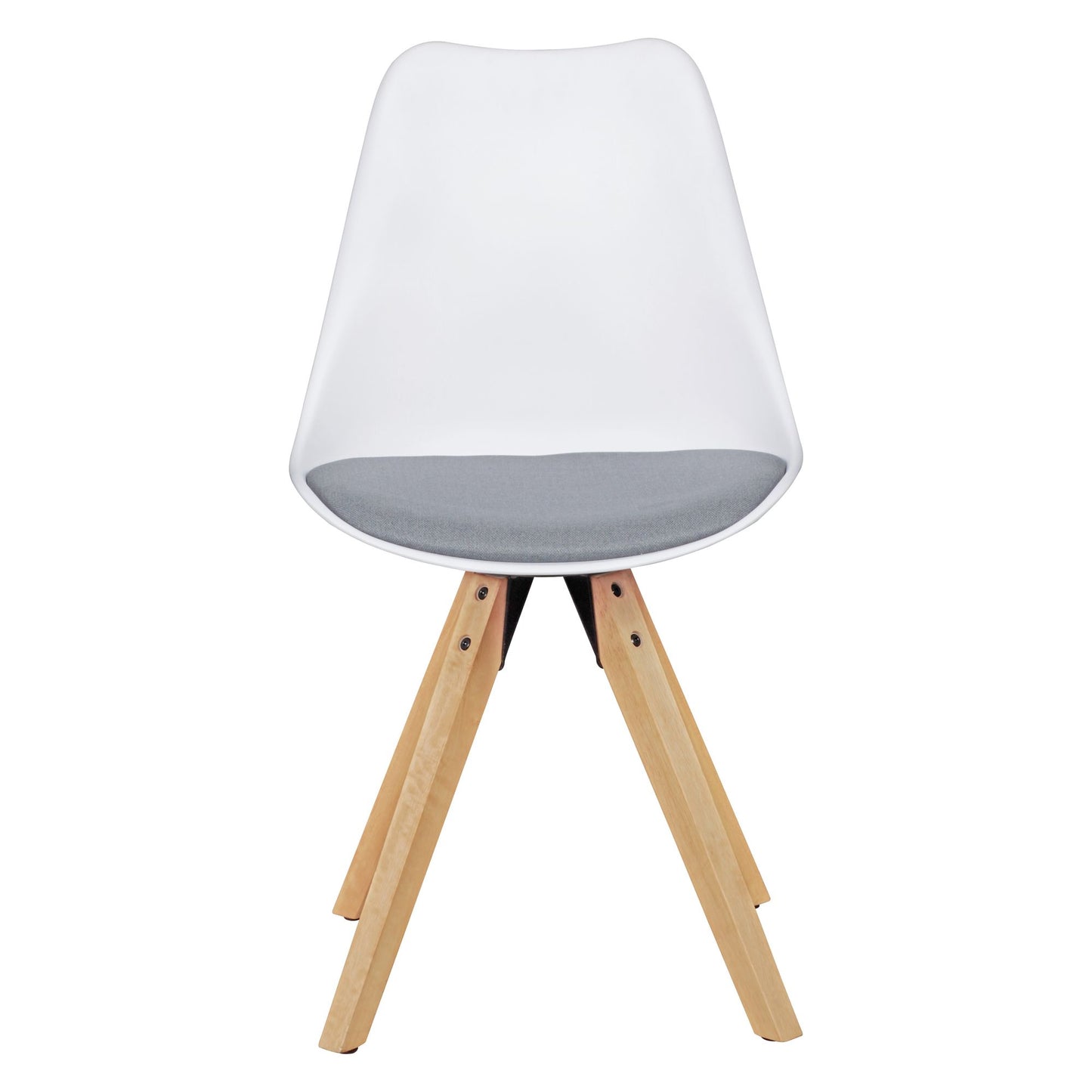 Nancy's Retro Wooden Eetkamerstoelen - Set van 2 - Wit / Grijs - Kunststof