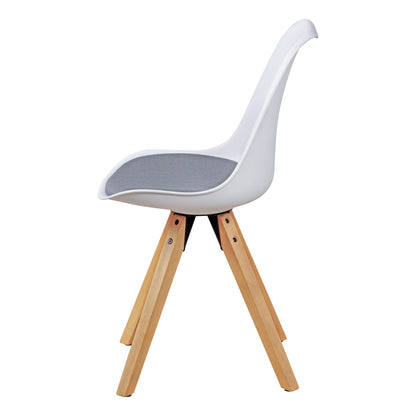 Nancy's Retro Wooden Eetkamerstoelen - Set van 2 - Wit / Grijs - Kunststof