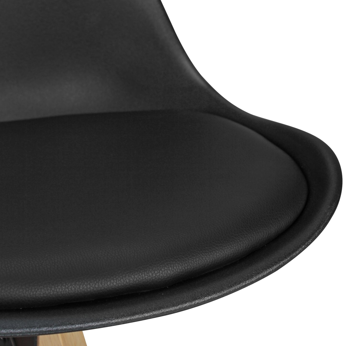 Tabourets de bar Branca de Nancy - Chaise de bar - Lot de 2 - - Ergonomique - Noir / Bois - Simili cuir