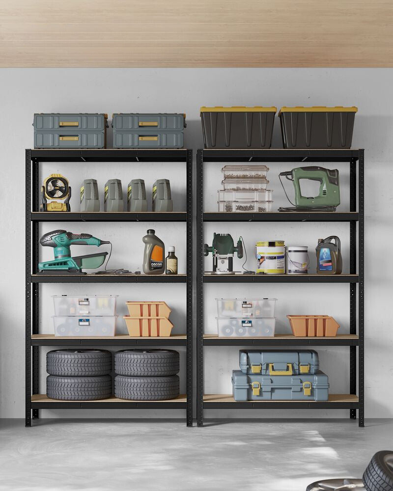 Nancy's Brescia Shelving Unit Extra Deep - Storage Cabinet - Shelving Rack - Black - Steel - 120 x 60 x 200 cm