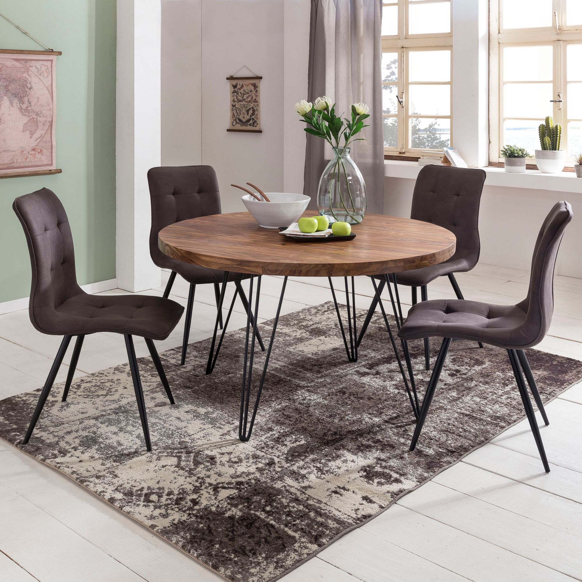 Nancy's Nogueira Dining Table Round - Solid Dining Table - Sheesham Wood - Ø 120 cm