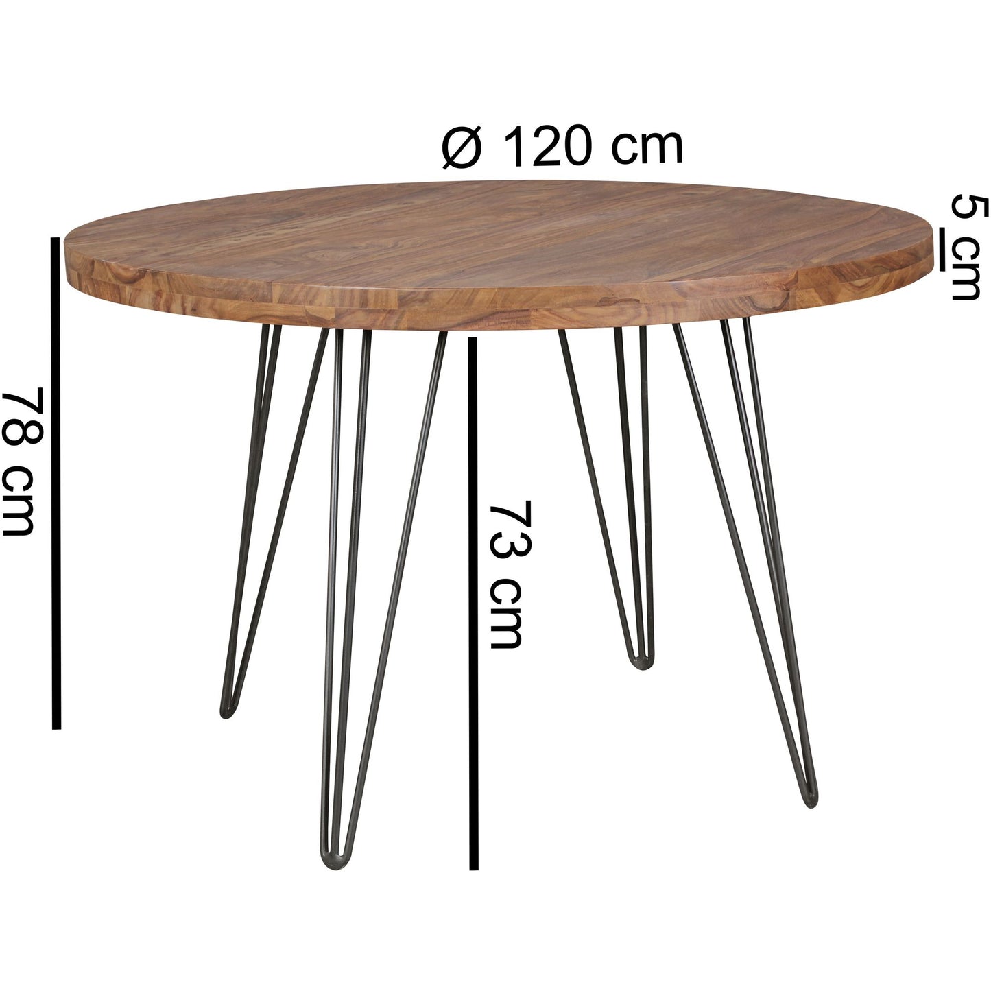 Nancy's Nogueira Eettafel Rond - Massieve Eetkamertafel - Sheesham hout - Ø 120 cm