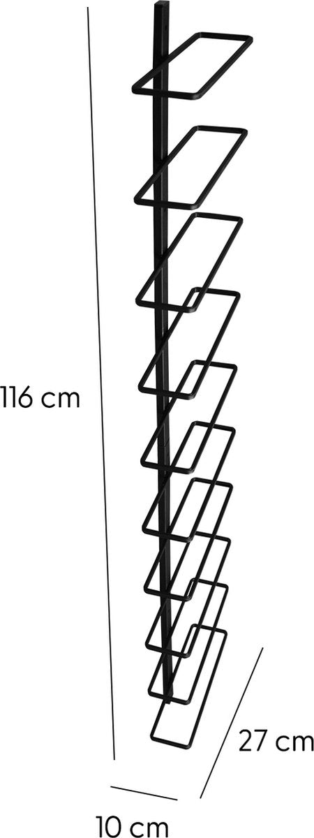 Eleganca Metalen wijnrek voor 10 flessen Zwart