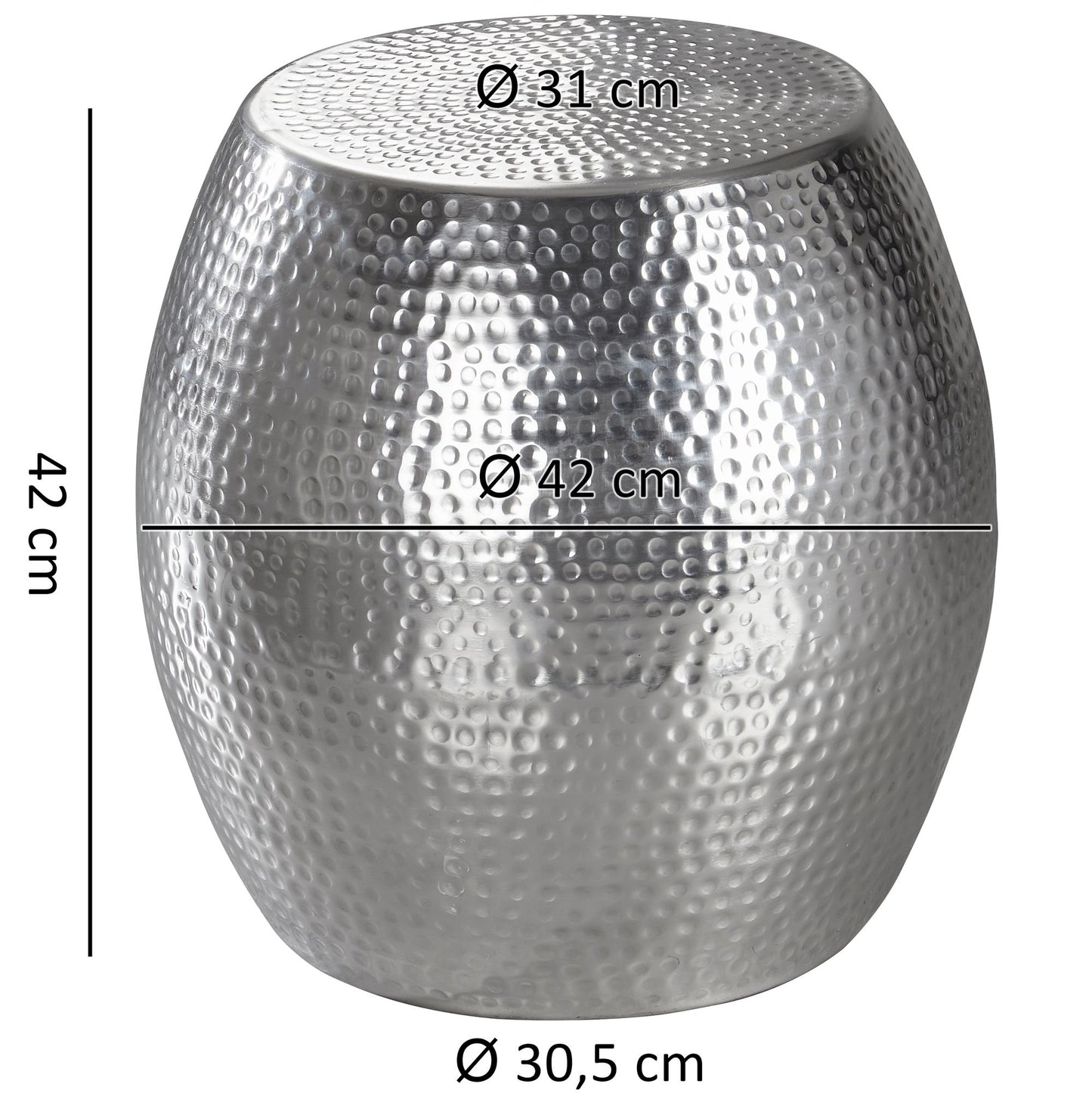 Nancy's Bijzettafel - Zilver - Aluminium - Ø 42 x 42 cm