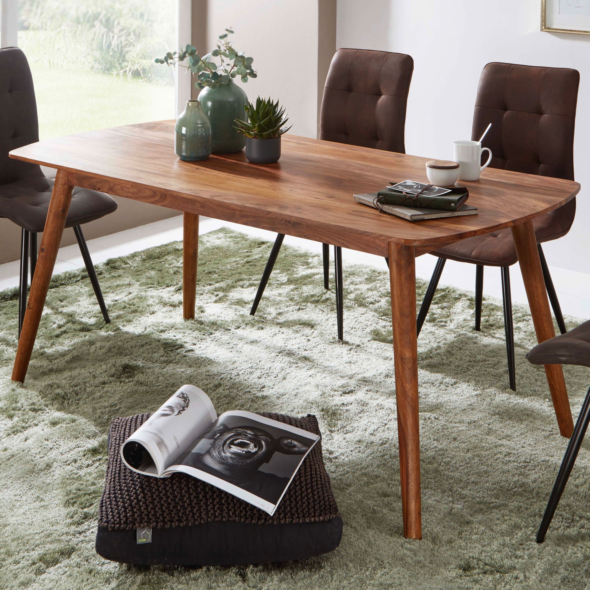 Table de salle à manger en bois de Nancy - Table à manger 120 x 77 x 60 cm