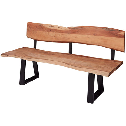 Nancy's Olney Sofas - Banc de cuisine en bois massif - Canapé - Banc de salle à manger - Marron - 160 x 85,5 x 60 cm