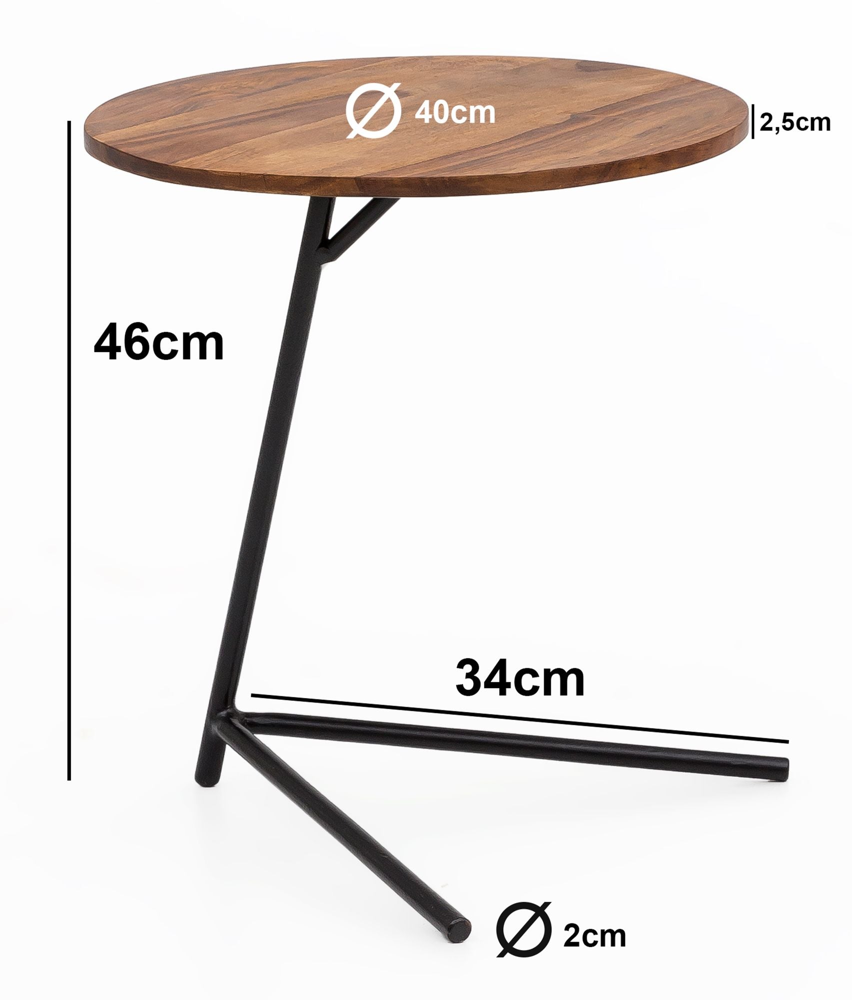 Nancy's Bijzettafel - Houten Salontafel - Bruin - 40 x 46 x 40 cm