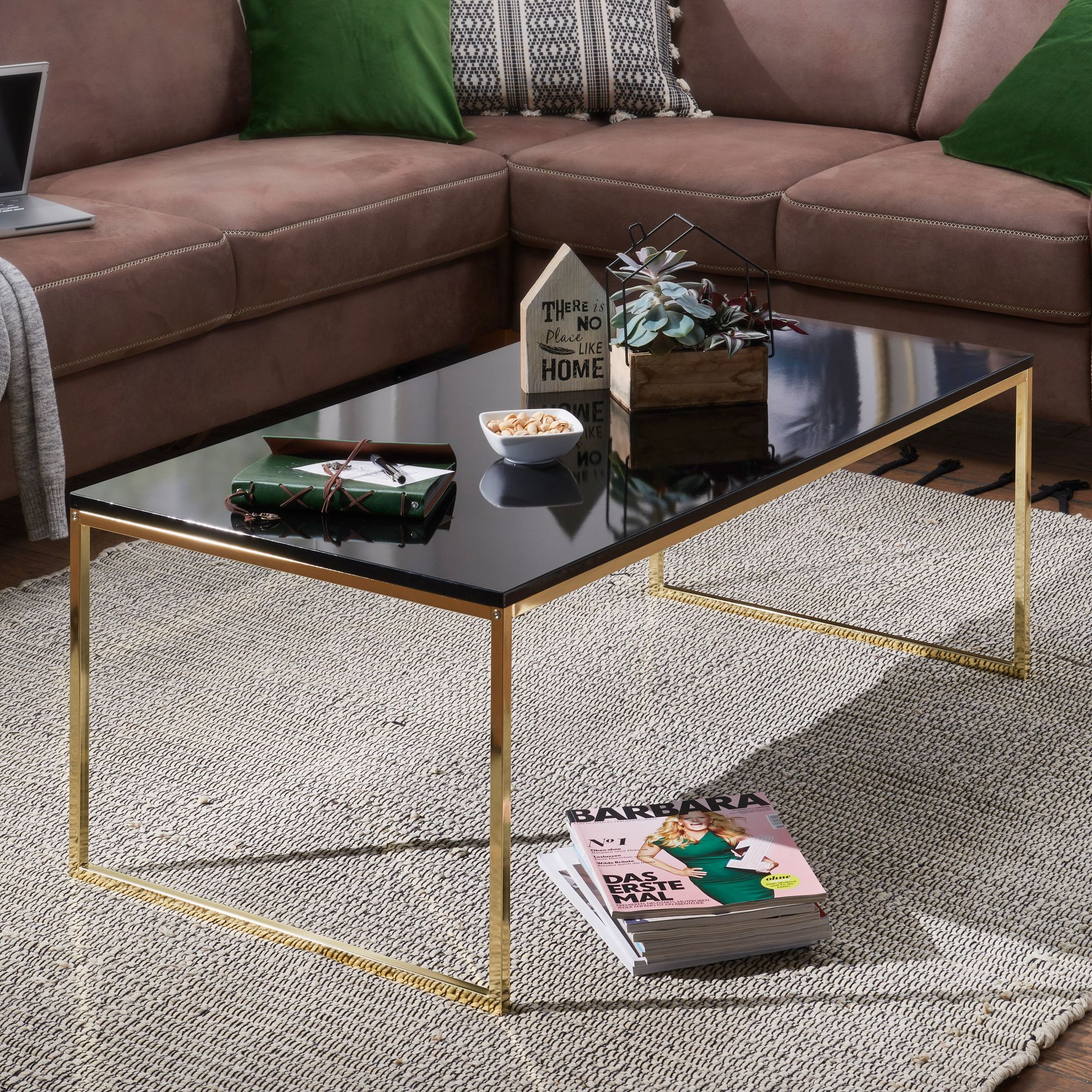 Nancy's Sambade Coffee Table - Coffee Table - Black / Gold - 120 x 60 x 45 cm