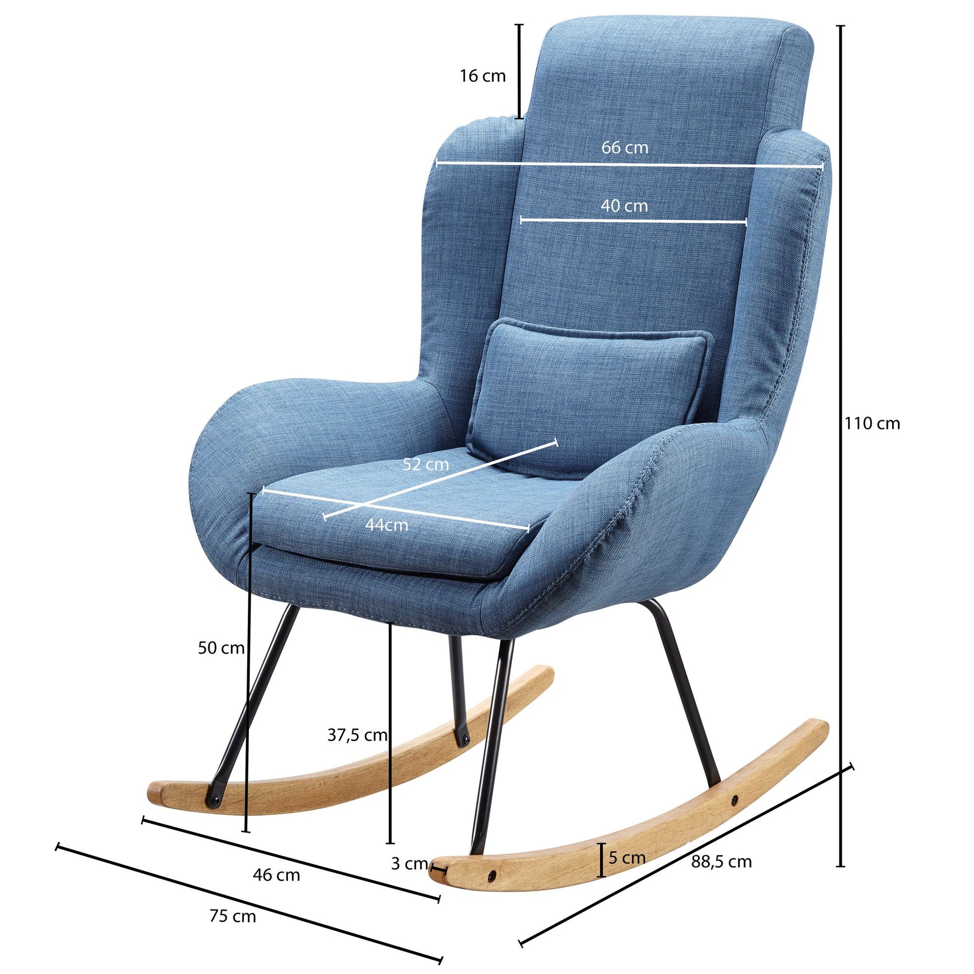 Nancy's Segura Schommelstoel - Relaxstoel - Loungestoel - Blauw