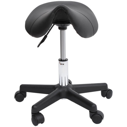 Nancy's Aurano Work Stool - Salon Stool - Swivel Stool - Ergonomic - Black - Faux Leather