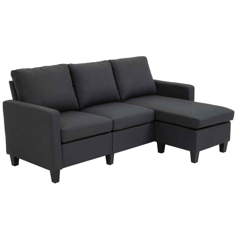 Nancy's Camborne Hoekbank met omkeerbare hoek - Chaise Longue - Donkergrijs - Linnen