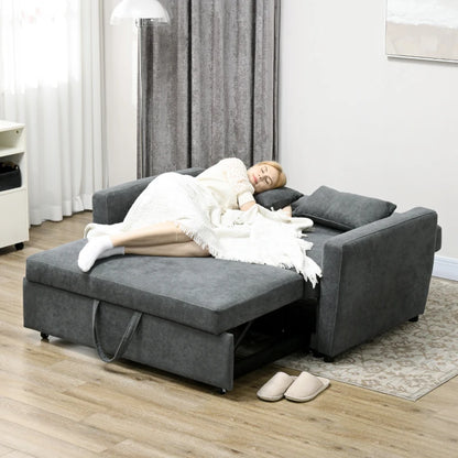 Nancy's Baixo Sofa Bed - Sofa - 2-in-1 Sofa with sleeping function - Grey - Velvet - ± 155 x 90 x 90 cm