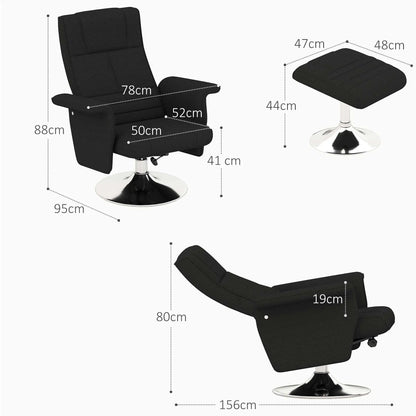 Nancy's Flamengos Massagestoel - Relaxstoel - Loungestoel - Fauteuil - Zwart - Linnen