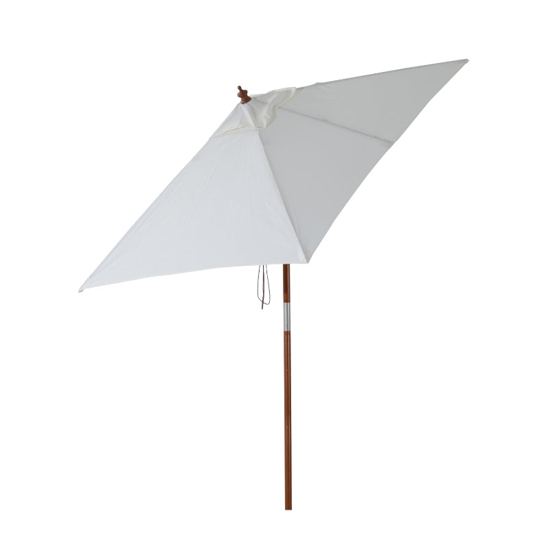 Nancy's Arvin Parasol - Tuinparasol - Zonwering - Opvouwbaar - 3 Niveaus - Hout - Polyester - Créme- 200 x 150 cm