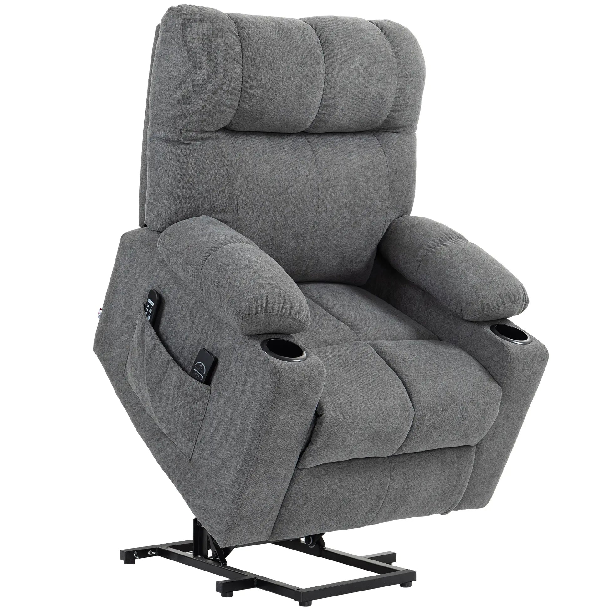 Nancy's Saturnino Sta op stoel - Opsta stoel - Seniorenstoel - Massagestoel - Relaxfauteuil - Grijs