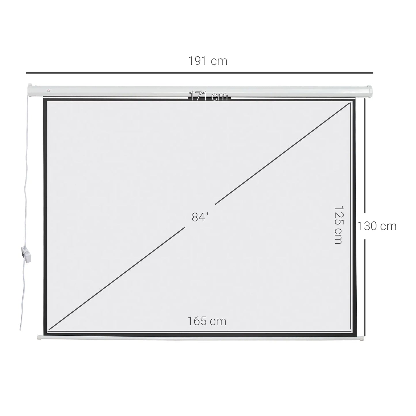 Nancy's Ferreirim Projectiescherm met Afstandsbediening - Wit - ± 170 x 130 cm