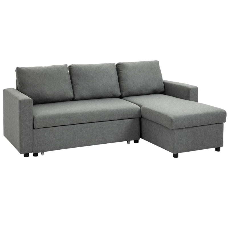 Nancy's Alfedena Hoekbak - Zitbank - Chaise Longue - Slaapbank - Lichtgrijs - 210 cm breed