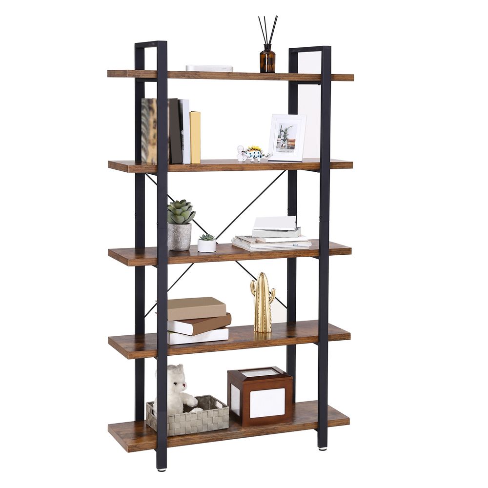 Nancy's Barisado Wall Cabinet - Bookcase - Brown / Black - ± 105 x 35 x 180 cm