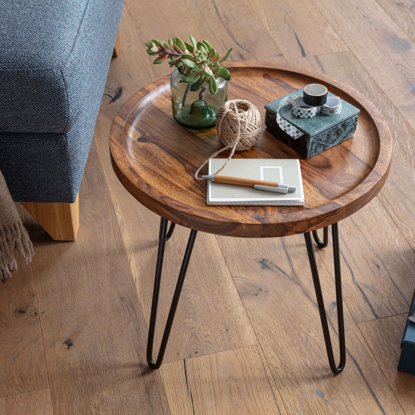 Nancy's Thirsk Industrial Coffee Table - Sheesham wood - Coffee table - Side table - Coffee tables - 45 x 40 x 45 cm