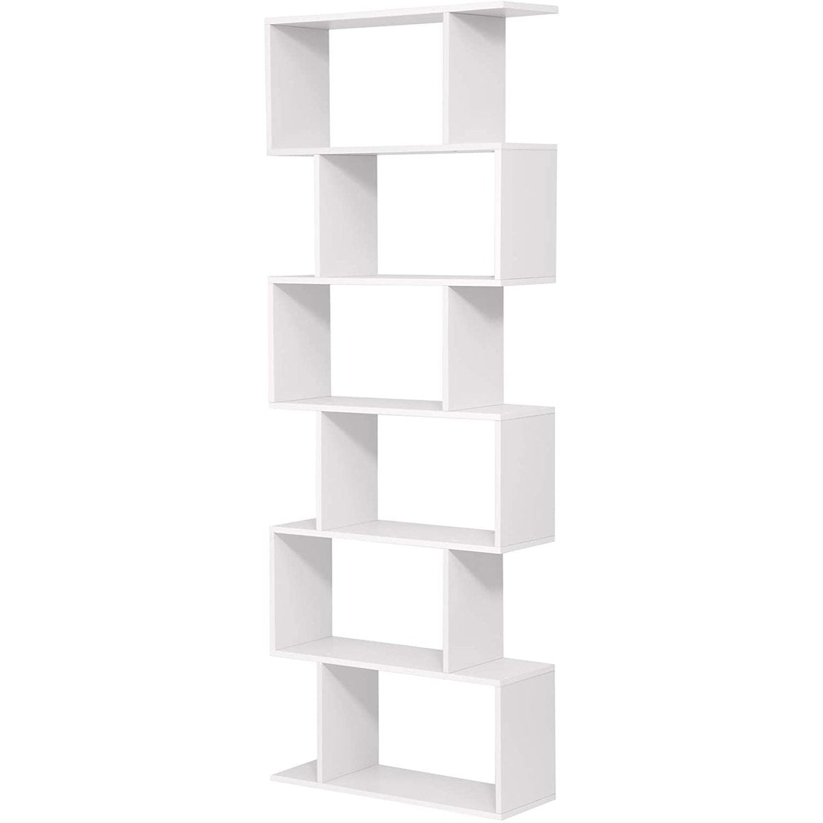 Nancy's Bexley Boekenkast - Wandkast - Boekenregaal - 6 Vakken - Wit - ± 70 x 25 x 190 cm