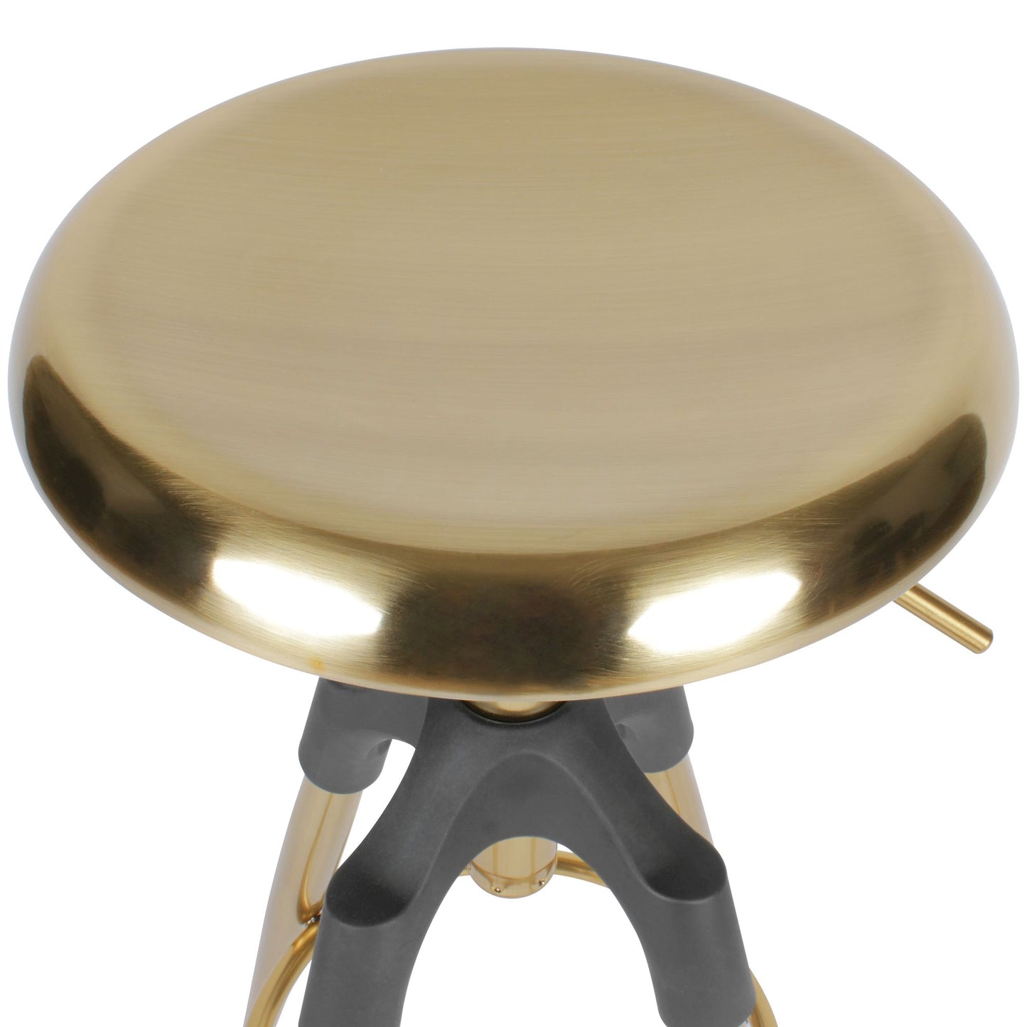 Nancy's Riachos Bar Stool - Industrial - Gold - Steel - Height adjustable - Ø 53 x 72-80 cm