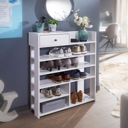 Nancy's Breganze Shoe Cabinet - Shoe Rack - White - ± 75 x 25 x 90 cm