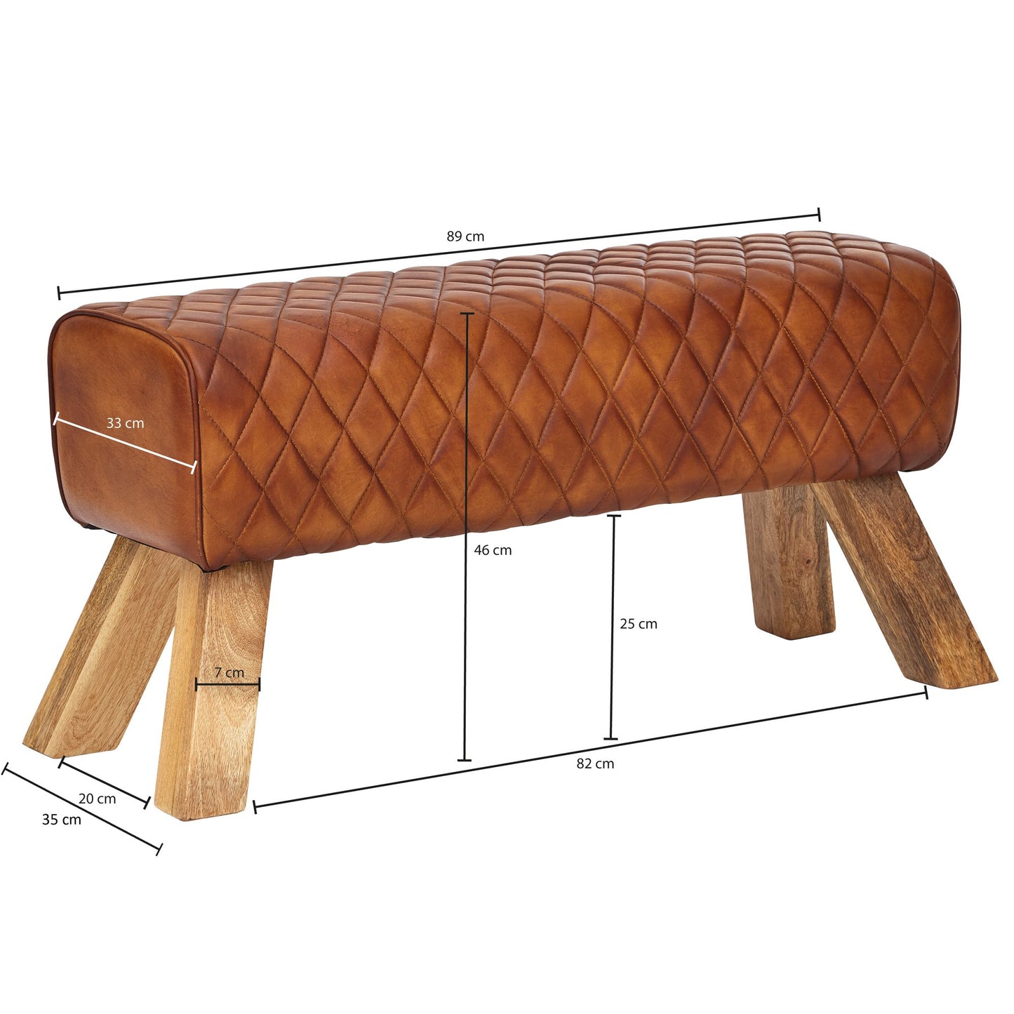 Nancy's Loba Hallway Bench - Sofa - Decoration Bench - Gymnastics Bench - Brown - Goatskin