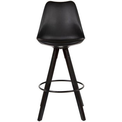 Tabourets de bar Branca de Nancy - Chaise de bar - Lot de 2 - Ergonomique - Noir - Simili cuir