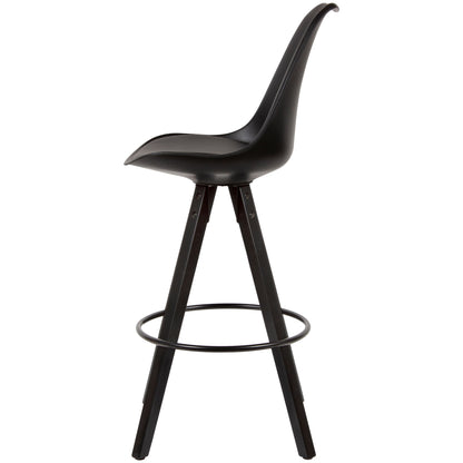 Tabourets de bar Branca de Nancy - Chaise de bar - Lot de 2 - Ergonomique - Noir - Simili cuir