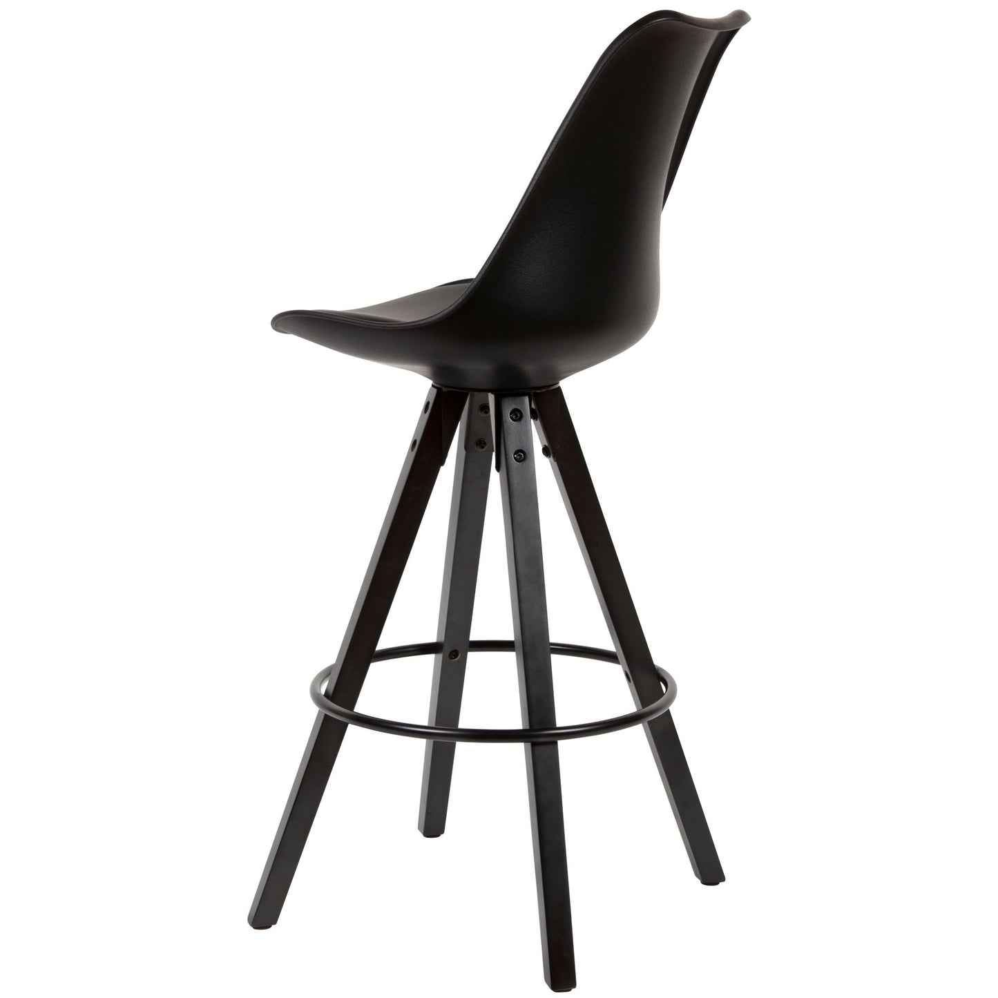 Tabourets de bar Branca de Nancy - Chaise de bar - Lot de 2 - Ergonomique - Noir - Simili cuir