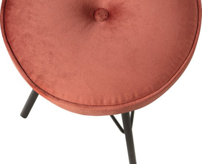 WOOOD Bella Tabouret - Tabouret de Bar - Velours - Rouge Brique