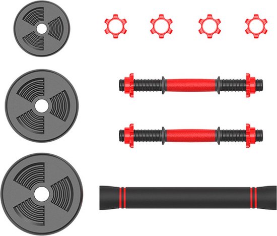 SOUTHWALL 5-in-1 Dumbbell set tot 20 kg Zwart/Rood