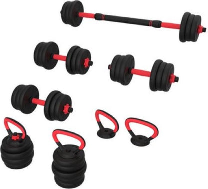 SOUTHWALL 5-in-1 Dumbbell set tot 20 kg Zwart/Rood