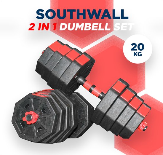 SOUTHWALL Hexagon dumbbells set verstelbaar tot 20kg