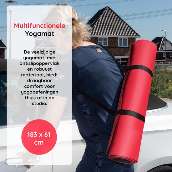 New Sports Fitness mat - Yogamat - Sportmat met anti-slip - Roze - Zwart