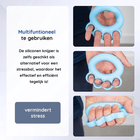 Take Care Silicone Handgrip - Vingertrainer - Knijper - Pinch Grip, set met 3 weerstanden