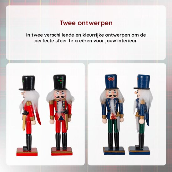 Nancy's Notenkrakers - 2 Stuks - Kerstversiering - Kerstdecoratie - Notenkraker Kerst Beeld