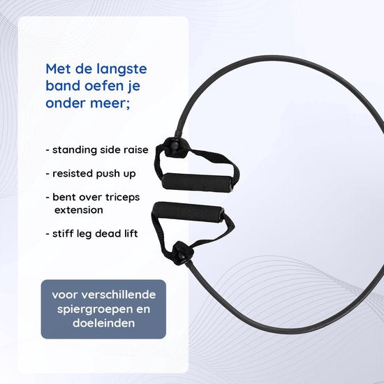 Take Care Set van 3 niveaus weerstandbanden - fitness elastieken - expanders met handgreep