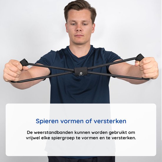 Take Care Set van 3 niveaus weerstandbanden - fitness elastieken - expanders met handgreep