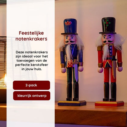 Nancy's Notenkrakers - 2 Stuks - Kerstversiering - Kerstdecoratie - Notenkraker Kerst Beeld