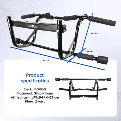 Barre de traction multifonctionnelle Movon - Barre de traction - Barre de traction - Entraînez vos épaules, biceps, triceps, dos et muscles abdominaux