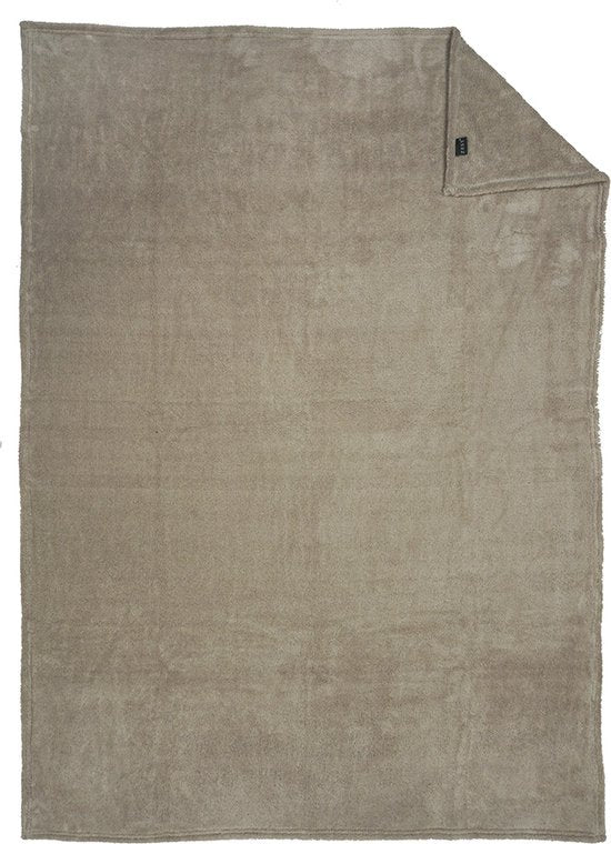 GAEVE Zest Fleece Deken - Plaid - Zachte Teddy Deken - Taupe - 140 x 180 cm