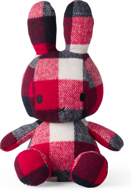 Bon Ton Toys Nijntje Knuffel - Ruit - Rood - Blauw