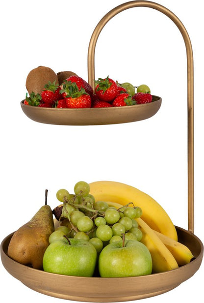 Nancy's Anna Etagère - Serving Tower - 2 Tiers - Fruit Bowl - Napkin Set - Gold