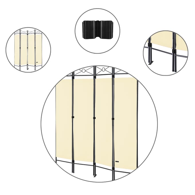 Nancy's Teixeira Kamerscherm - Privacyscherm - Roomdivider - Créme - ± 160 x 180 cm