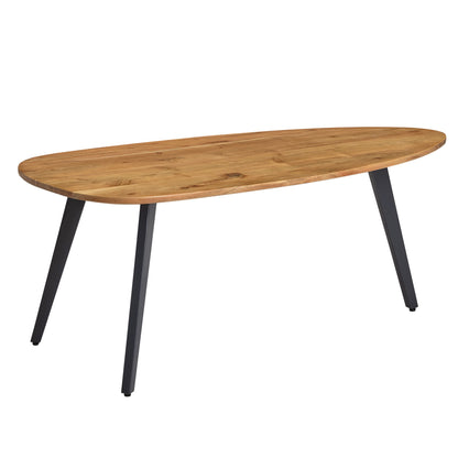 Table basse Genoa de Nancy - Bois massif - Table basse - Bois d'acacia - Métal - Table d'appoint - 110 x 60 cm - Noir - Marron