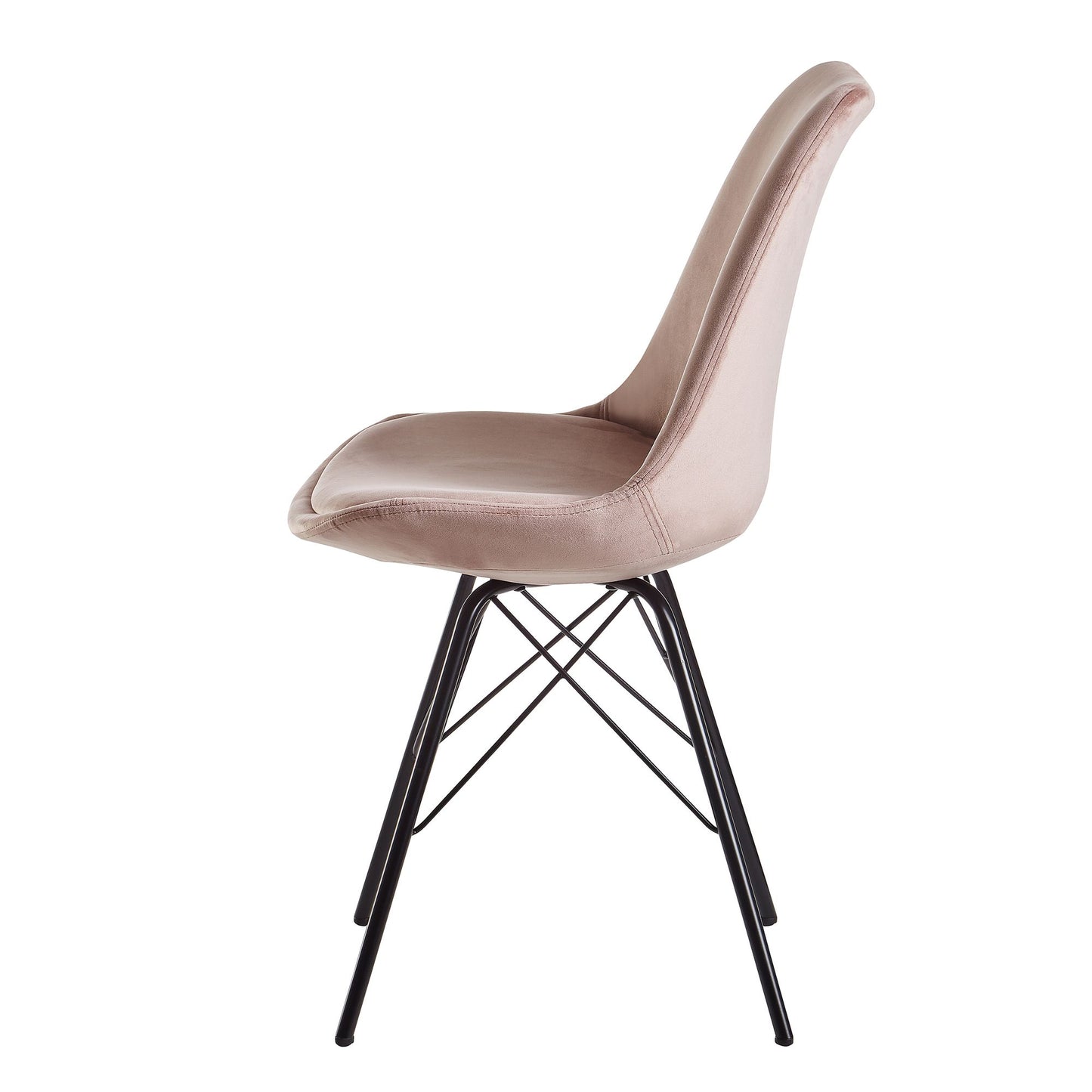 Nancy's Infias Eetkamerstoelen - Set van 2 - Roze / Zwart - Fluweel